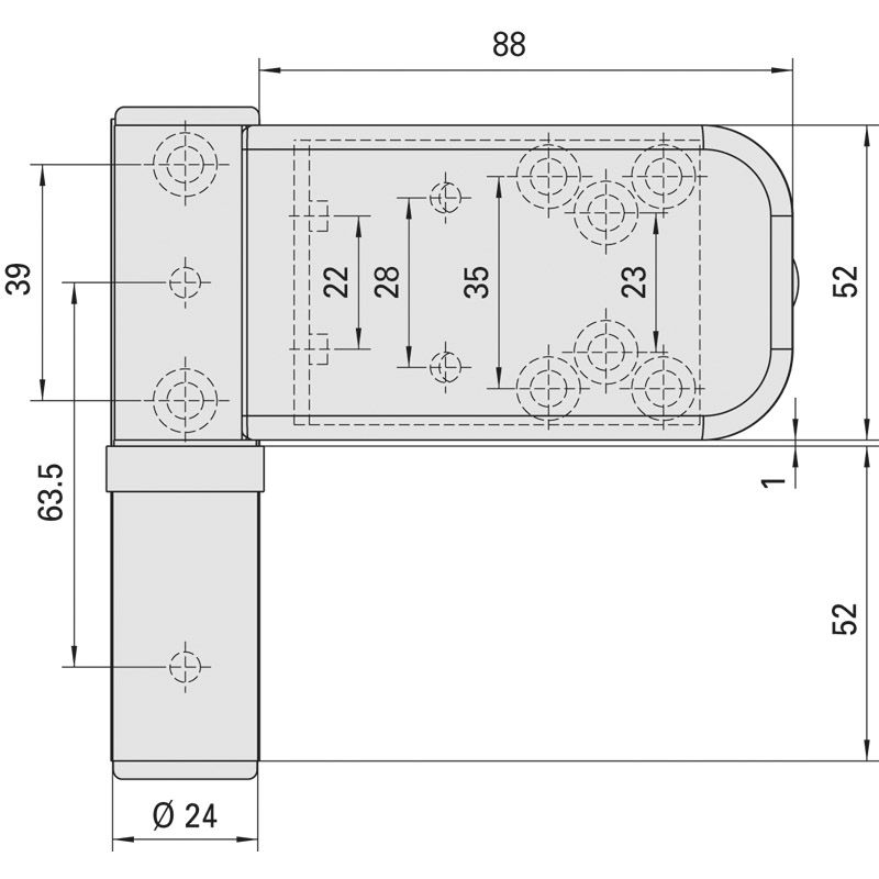 SIMONSWERK Haustürband SIKU 3D K 3..30 mit Winkelnockenbefestigung Produktbild BIGSKZ L