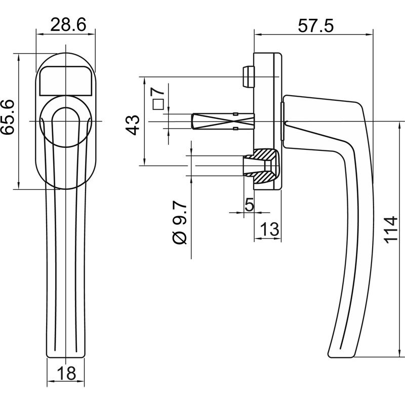 ROTO Fenstergriff ROTOLINE Alu ohne Logo - inkl. Schrauben Produktbild BIGSKZ L