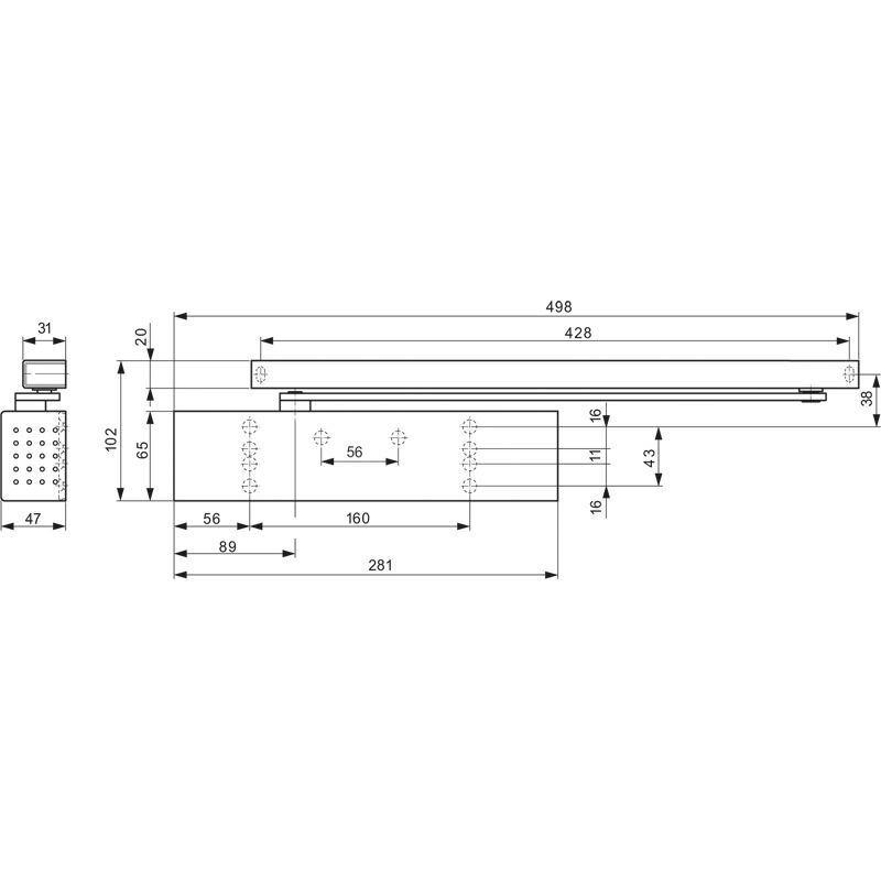 DORMAKABA Türschliesser TS 92 im Contur Design mit Gleitschiene N Produktbild BIGSKZ L