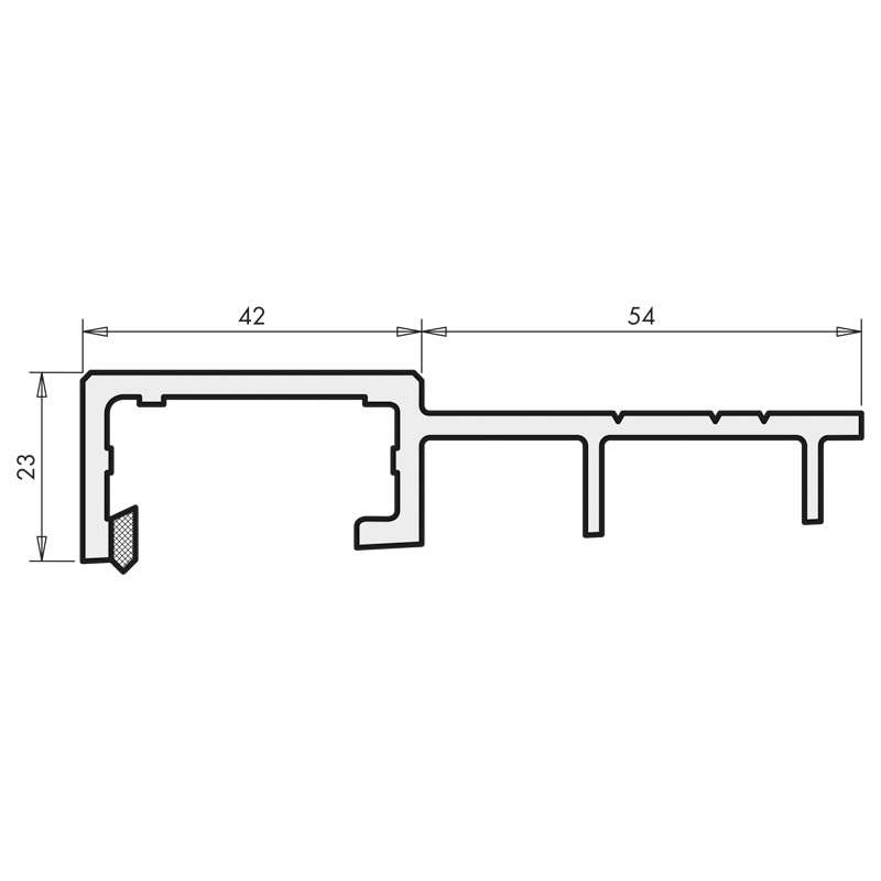 Aufsatzschiene HH0132-04 Gr 200 Ral 7040 Krt10 Produktbild BIGSKZ L