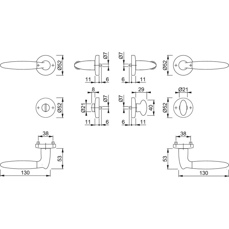 HOPPE Objektgarnitur ATHINAI *M156/19KV/19KVS* Kat.3 Produktbild BIGSKZ L