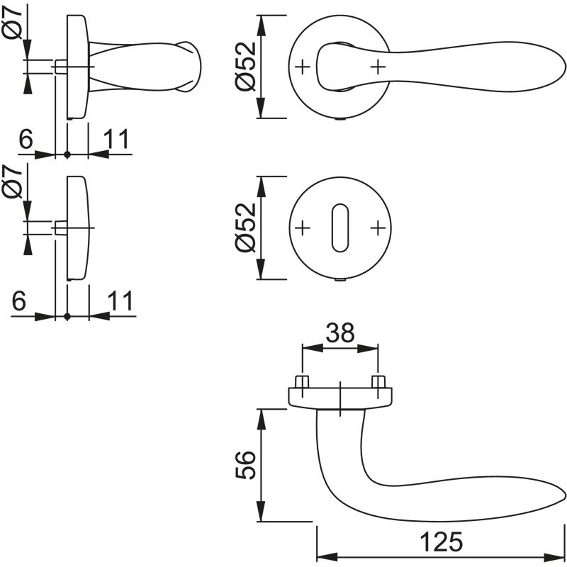 HOPPE Objektgarnitur GENOVA *M1535/19KV/19KVS* Kat.3 Produktbild BIGSKZ L