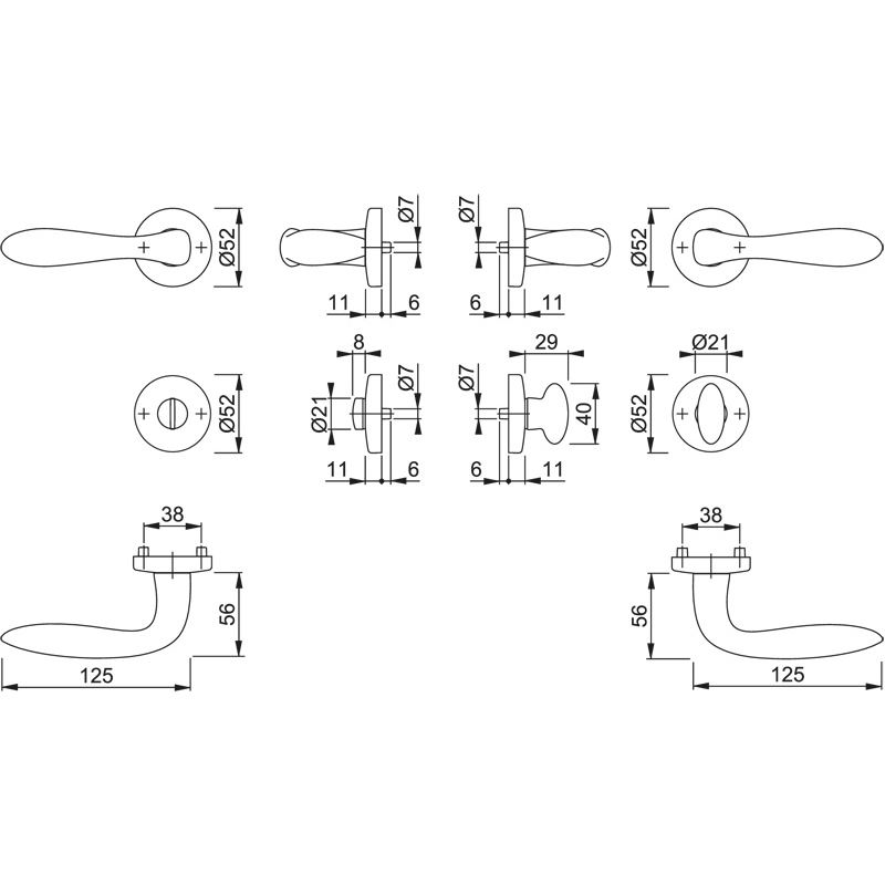 HOPPE Objektgarnitur GENOVA *M1535/19KV/19KVS* Kat.3 Produktbild BIGSKZ L