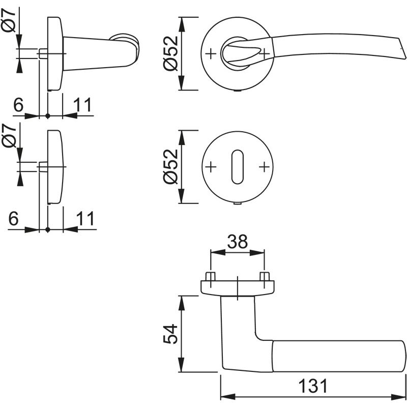 HOPPE Objektgarnitur BERGEN *M1602/19KV/19KVS* Kat.3 Produktbild BIGSKZ L