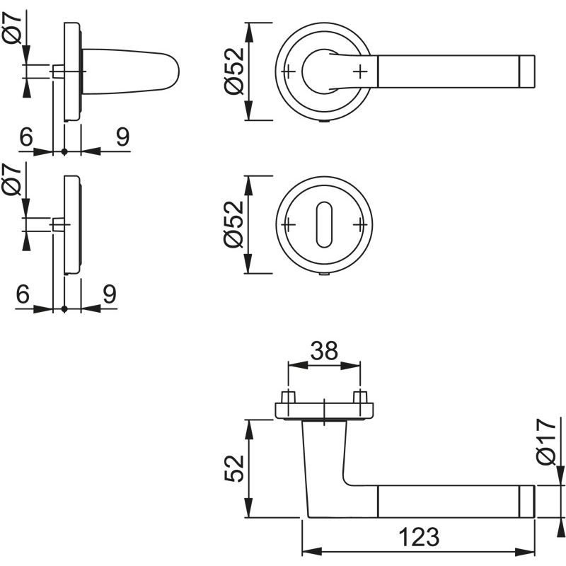 HOPPE Objektgarnitur CAPRI *M1950/15KV/15KVS* Kat.3 Produktbild BIGSKZ L