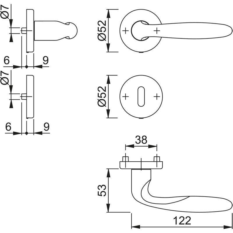 HOPPE Objektgarnitur VERONA *M151/42KV/42KVS* Kat.3 Produktbild BIGSKZ L