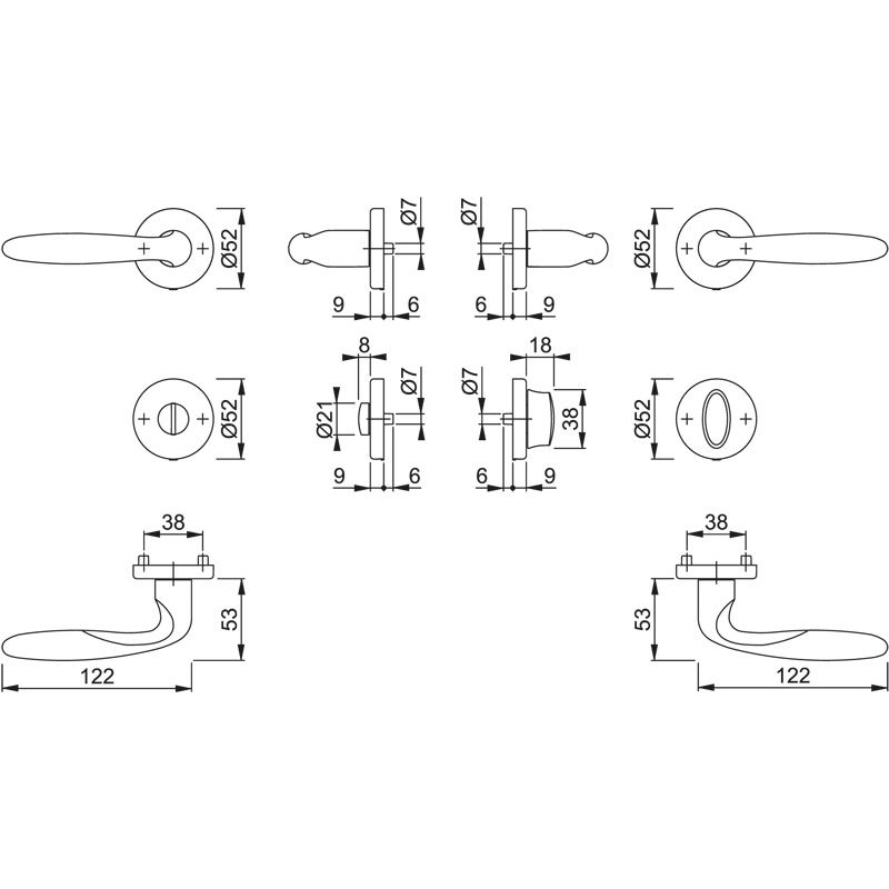 HOPPE Objektgarnitur VERONA *M151/42KV/42KVS* Kat.3 Produktbild BIGSKZ L