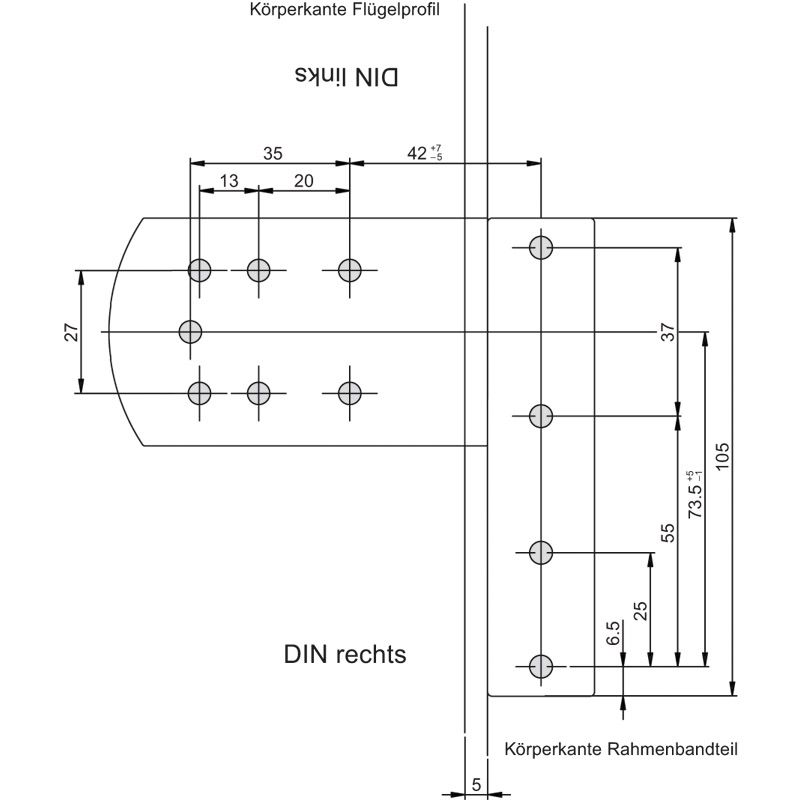 ROTO DoorLine Türband PS 27 (42 mm) Produktbild BIGSKZ L