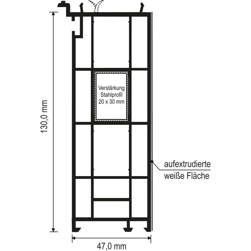Veka-Bodeneinstand 130x47mm Lg. 6,50m Weiß, mit WL, VE: 13m Produktbild BIGSKZ L