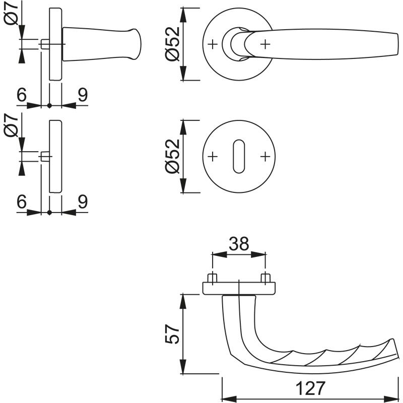 HOPPE Objektgarnitur ATLANTA *1530/42KV/42KVS* Kat.3 Produktbild BIGSKZ L