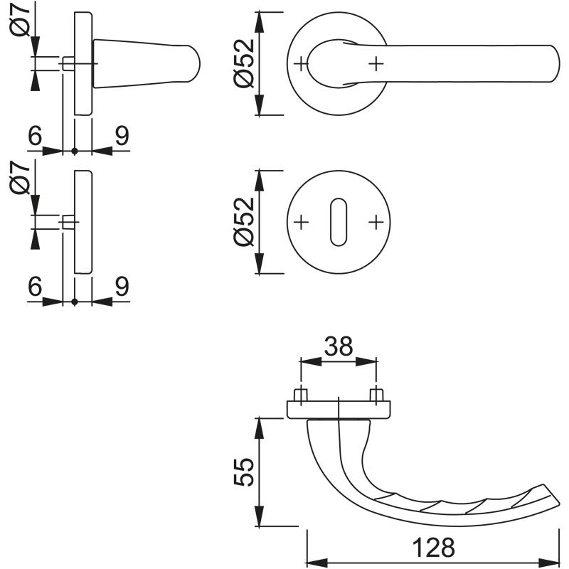 HOPPE Objektgarnitur TOKYO *1710/42KV/42KVS* Kat.3 Produktbild BIGSKZ L