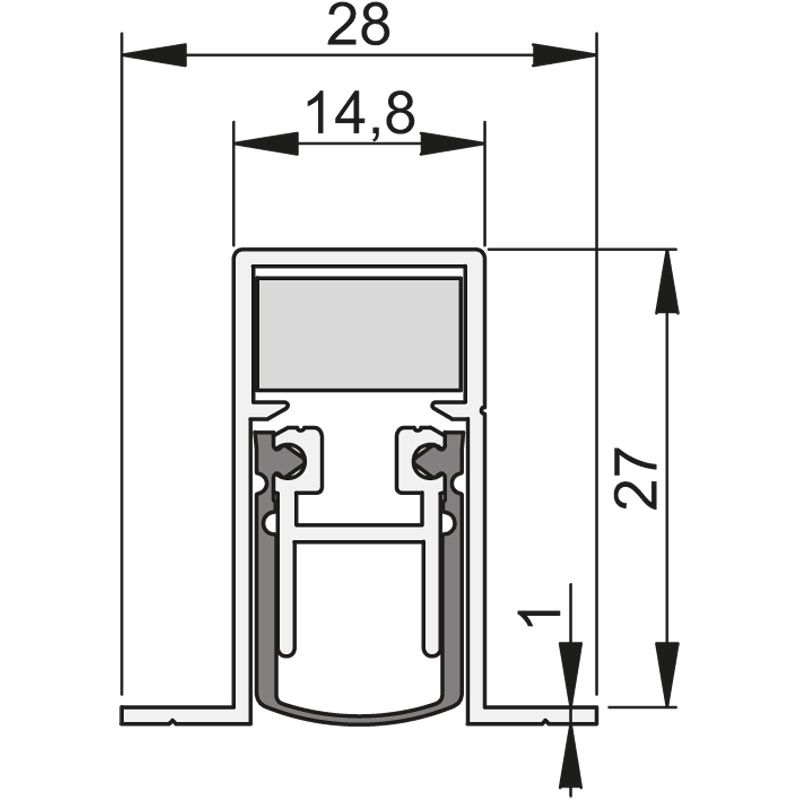 ATHMER Automatische Türdichtung SCHALL-EX DUO L-15/28 OS beidseitig Produktbild BIGSKZ L