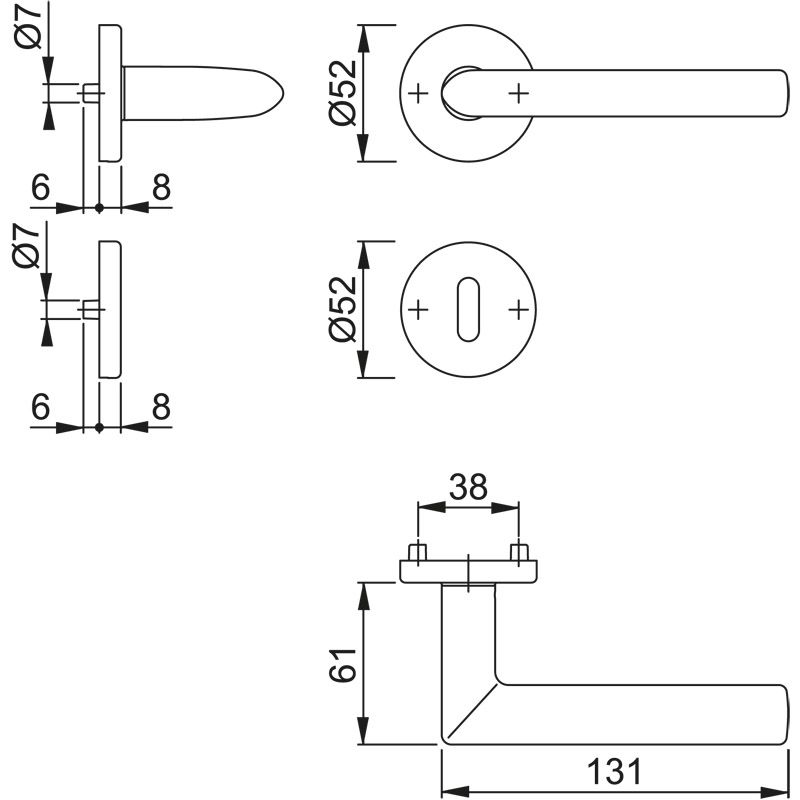 HOPPE Objektgarnitur STOCKHOLM *E1140Z/42KV/42KVS* Kat.3 Produktbild BIGSKZ L