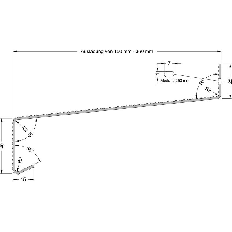 Balkonaustrittsprofil BAP40 180 mm EV1 Produktbild BIGSKZ L