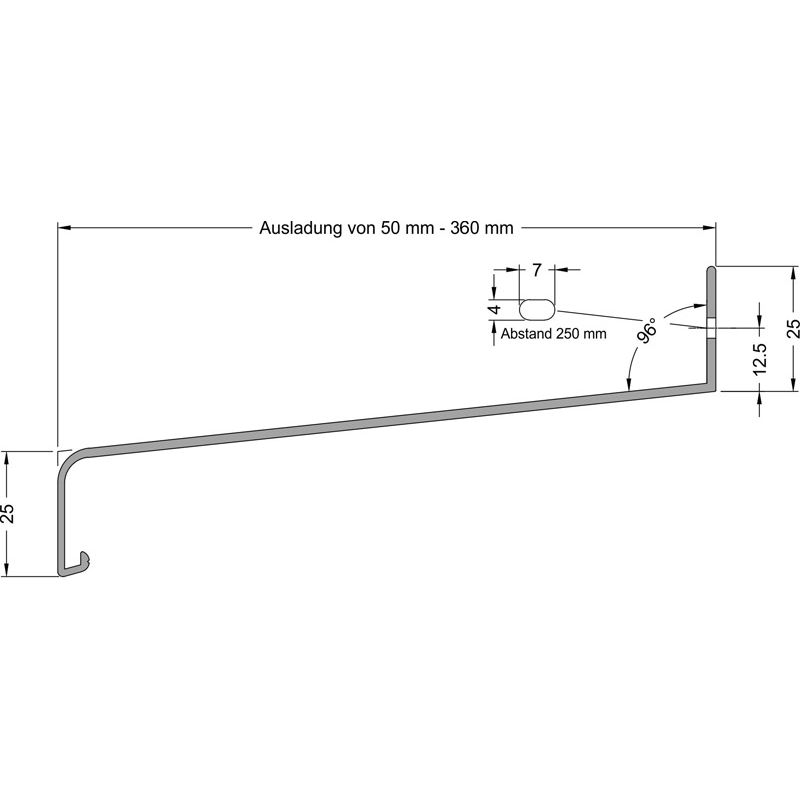 Aussenfensterbank VBH 250 Aluminium ohne Folie blank Produktbild BIGSKZ L