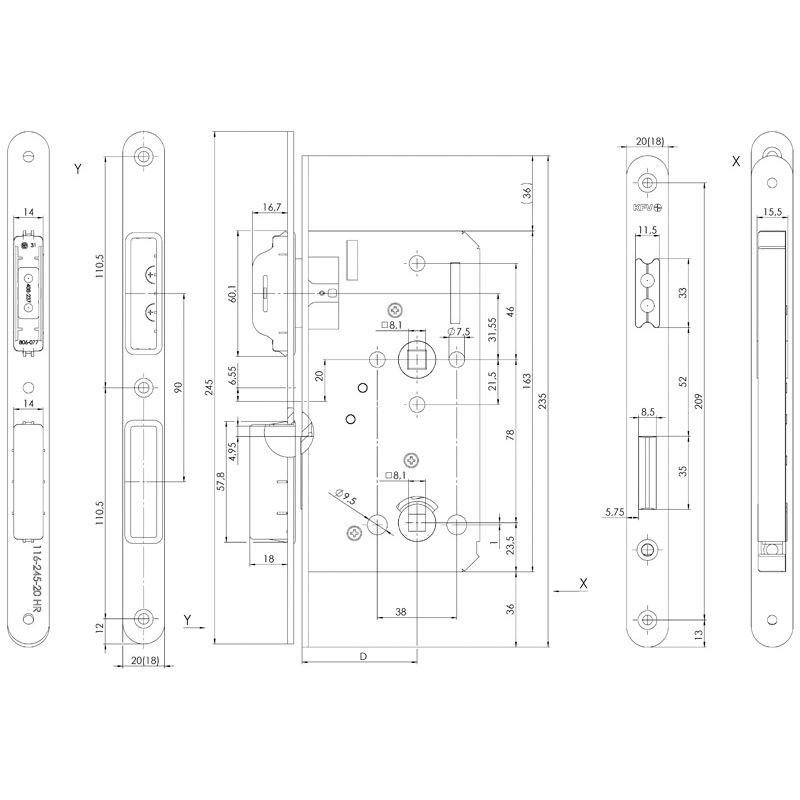 KFV Magnet-Einsteckschloss *116 1/2* Produktbild BIGSKZ L
