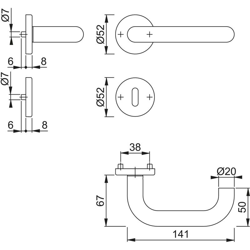 HOPPE Objektgarnitur PARIS *E138Z/42KV/42KVS* Kat.3 Produktbild BIGSKZ L