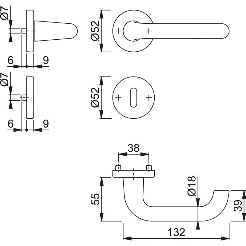 HOPPE Objektgarnitur PARIS *138L/42KV/42KVS* Kat.3 Produktbild BIGSKZ L