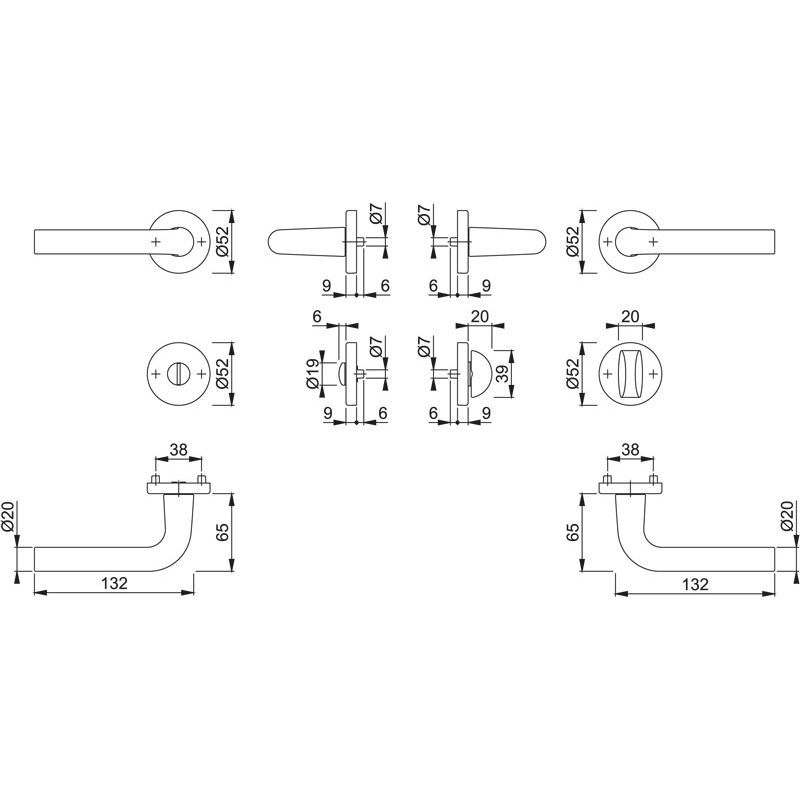 HOPPE Objektgarnitur BONN *150/42KV/42KVS* Kat.3 Produktbild BIGSKZ L