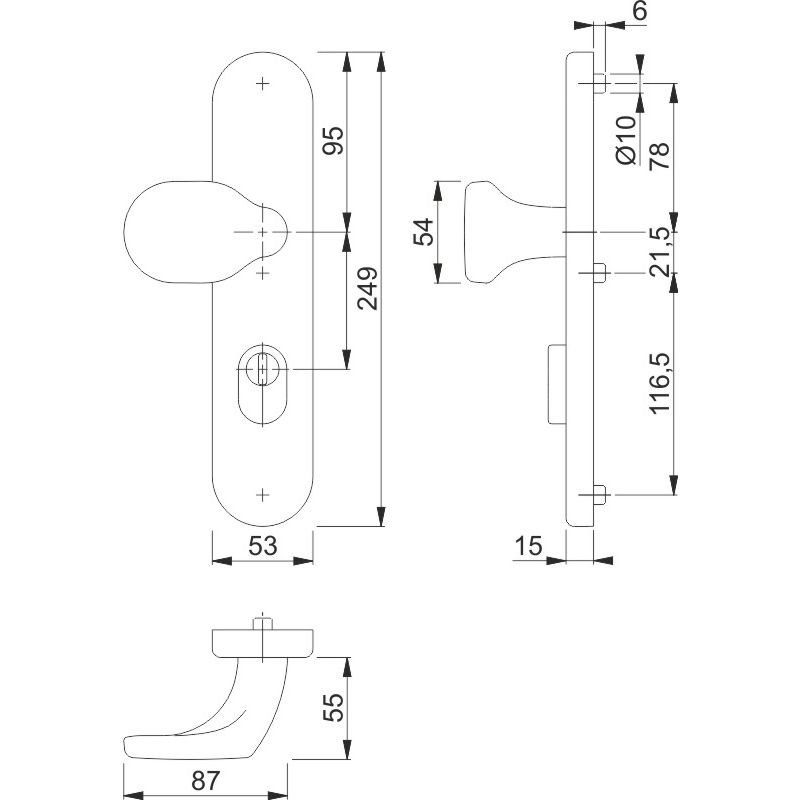 HOPPE Knopfschild Kombi-Schutz *E86G/3332ZA* ES1 Produktbild BIGSKZ L