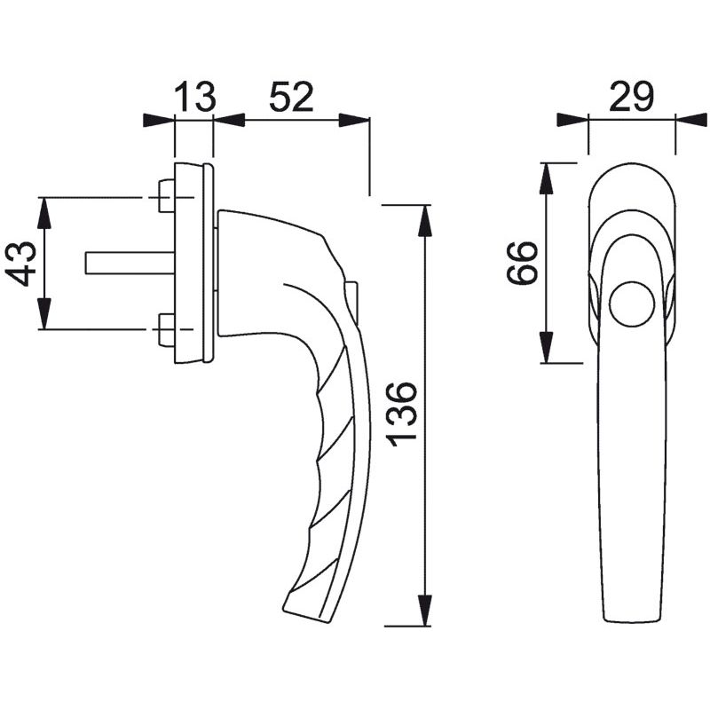 HOPPE Fenstergriff ATLANTA 0530SV/U26 Druckknopf - inkl. Schrauben Produktbild BIGSKZ L