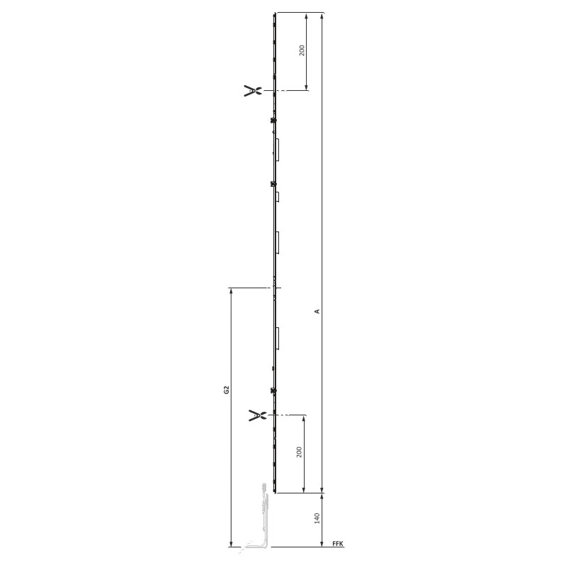SIEGENIA-AUBI TITAN Getriebe Stulp OS/PZ GM Produktbild BIGSKZ L