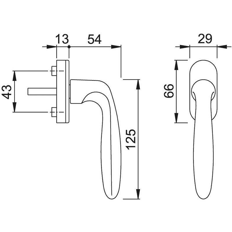 HOPPE Fenstergriff VERONA 0510/U26 Alu - inkl. Schrauben Produktbild BIGSKZ L