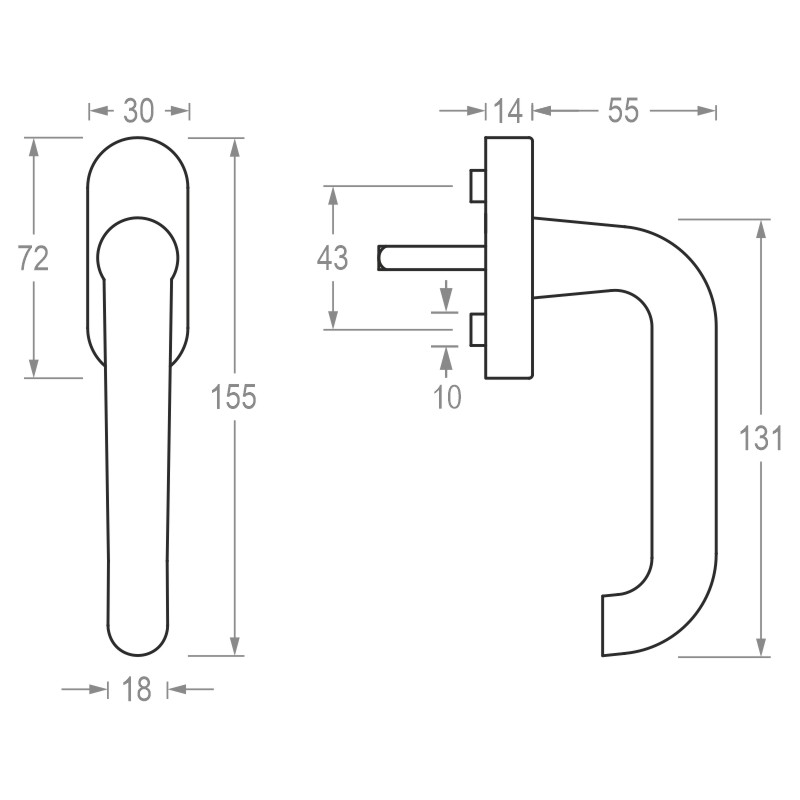 greenteQ Fenstergriff FG60.AL - inkl. Schrauben Produktbild BIGSKZ L