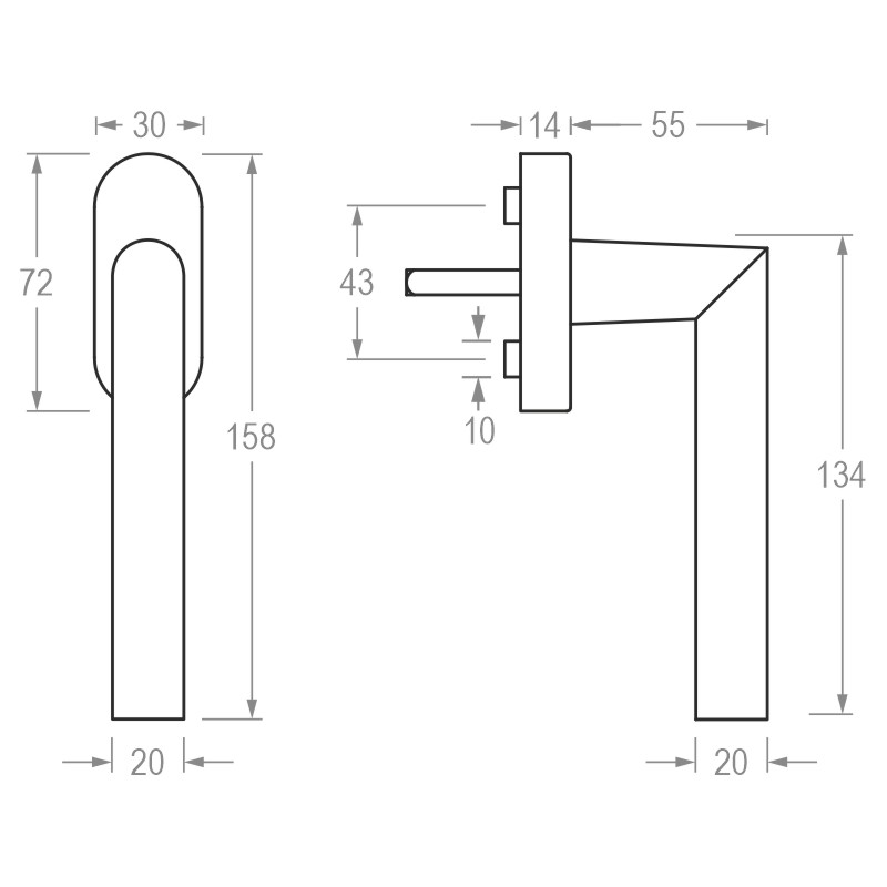 greenteQ Fenstergriff FG61.AL - inkl. Schrauben Produktbild BIGSKZ L