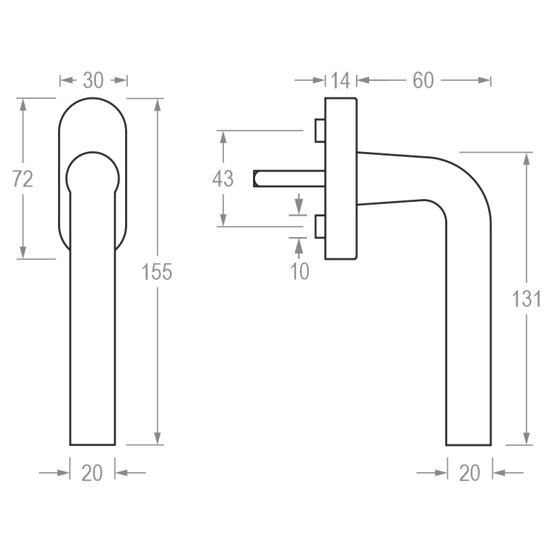 greenteQ Fenstergriff FG62.AL - inkl. Schrauben Produktbild BIGSKZ L