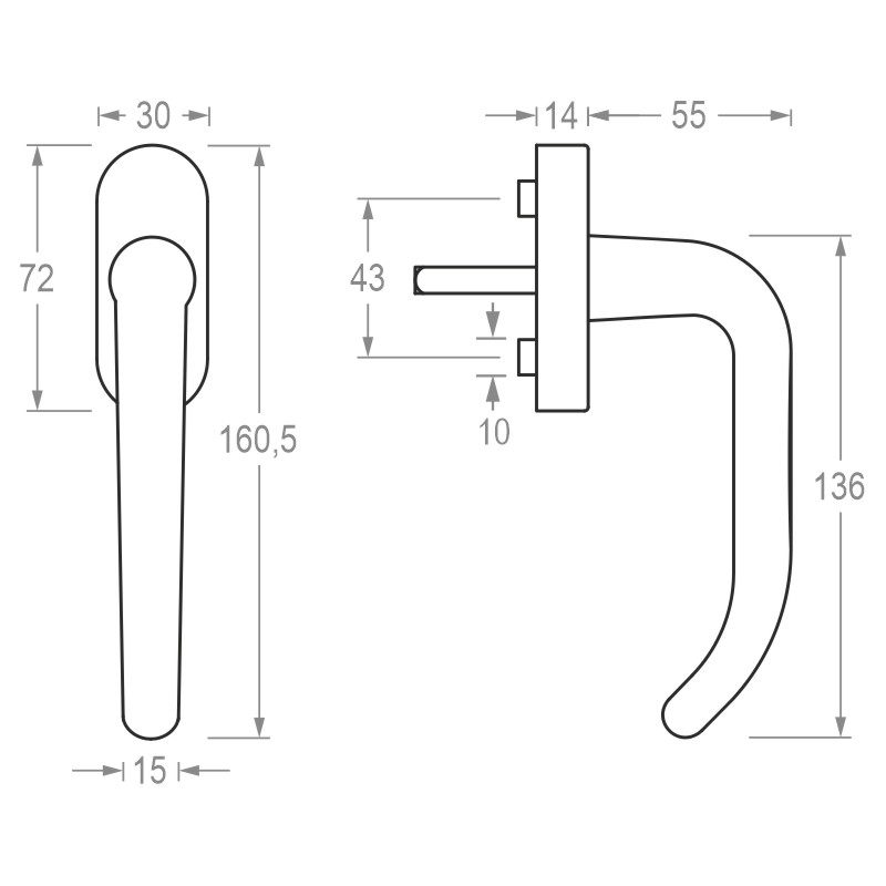 greenteQ Fenstergriff FG65.AL - inkl. Schrauben Produktbild BIGSKZ L