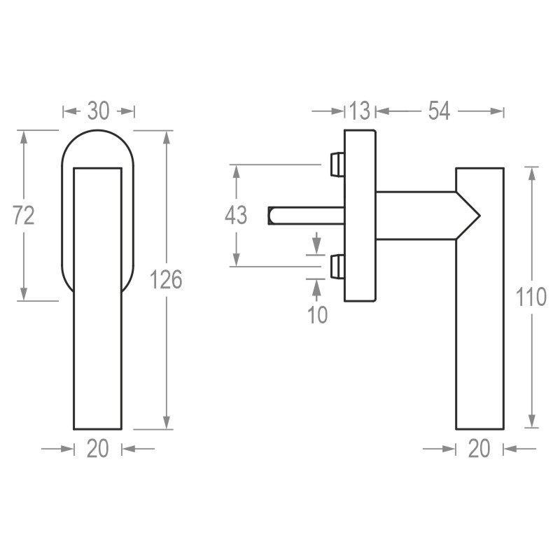 greenteQ Fenstergriff FG64L.ER Edelstahl - inkl. Schrauben Produktbild BIGSKZ L