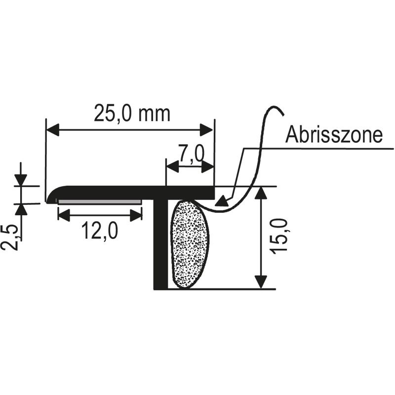 Dichtprofil 40x15mm SK Lg. 6,00m Weiß, VE: 60m Produktbild BIGSKZ L