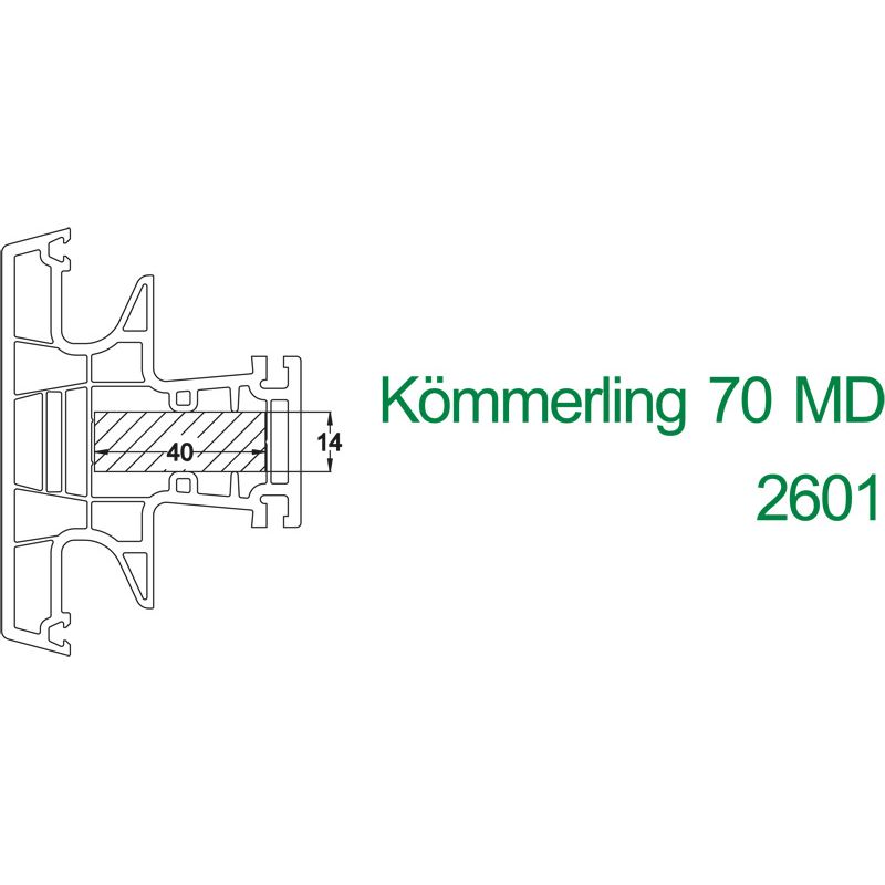 greenteQ Füllstück 14x40x1000 mm Kömmerling Produktbild BIGSKZ L