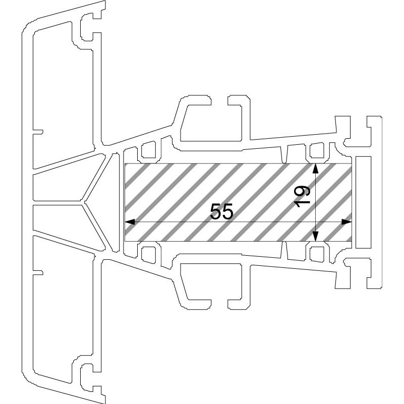 greenteQ Füllstück 19x55x1000 mm Kömmerling Produktbild BIGSKZ L