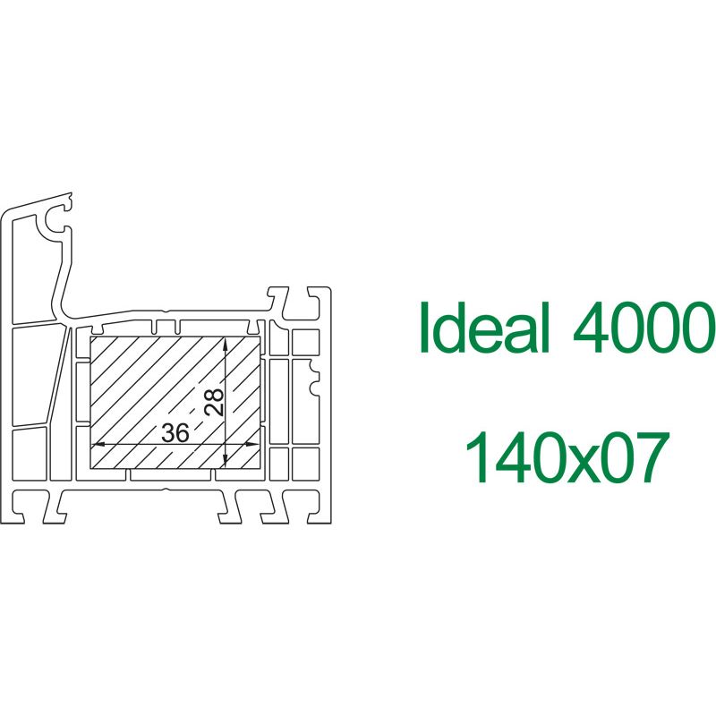 greenteQ Füllstück 28x36x1000 mm Aluplast Produktbild BIGSKZ L
