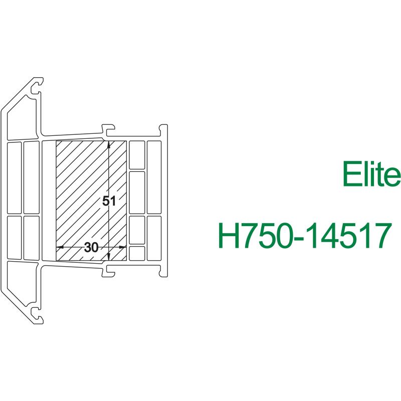 greenteQ Füllstück 30x51x1000 mm Inoutic Kömmerling Rehau Produktbild BIGSKZ L