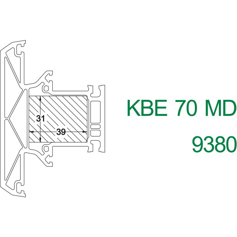 greenteQ Füllstück 31x39x1000 mm KBE Schüco Veka Produktbild BIGSKZ L