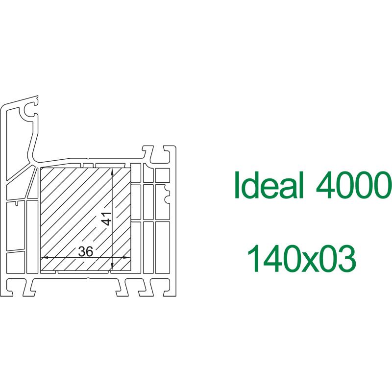 greenteQ Füllstück 36x41x1000 mm Aluplast Produktbild BIGSKZ L