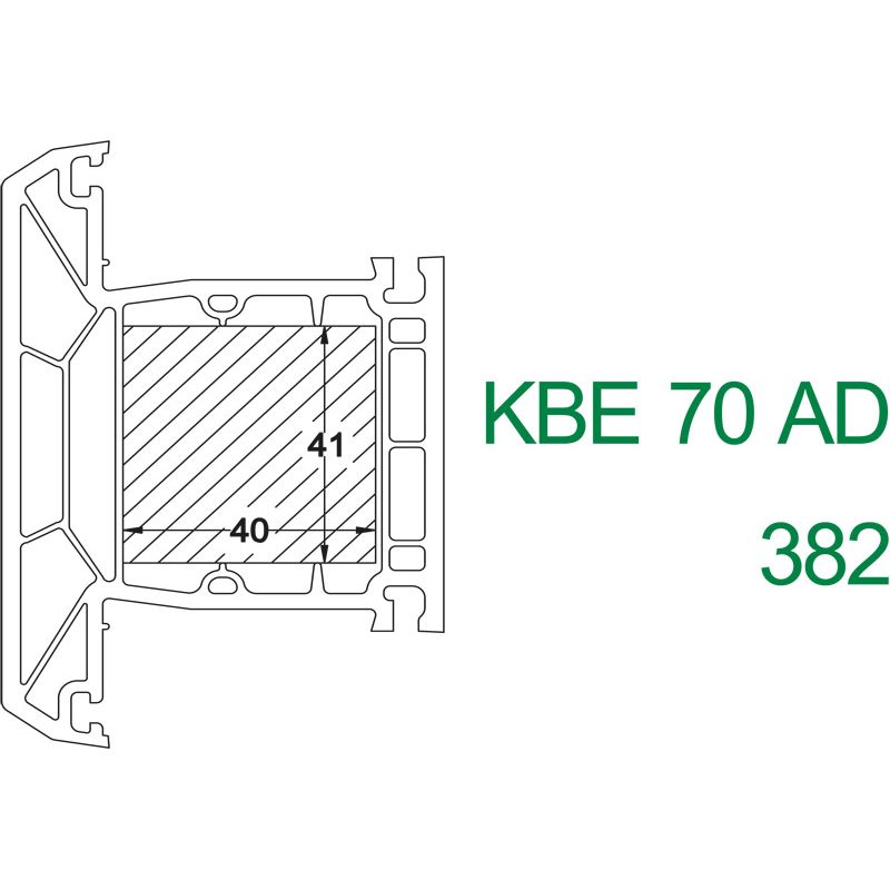 greenteQ Füllstück 40x41x1000 mm KBE Schüco Produktbild BIGSKZ L