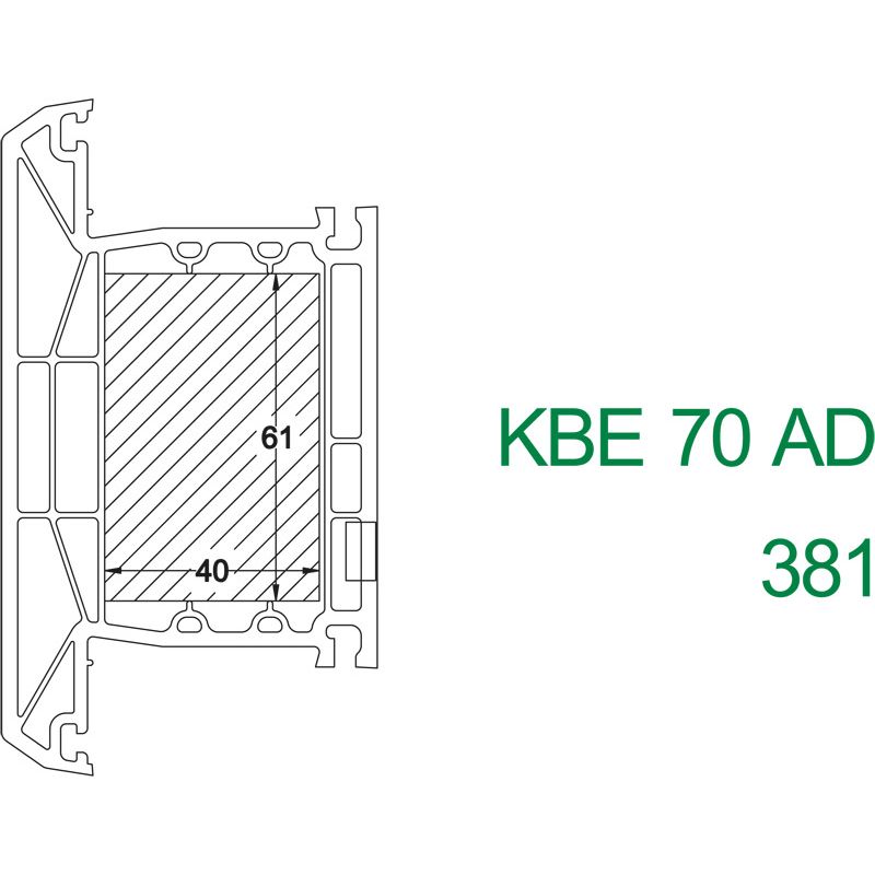greenteQ Füllstück 40x61x1000 mm KBE Veka Produktbild BIGSKZ L