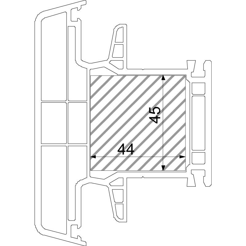 greenteQ Füllstück 44x45x1000 mm Gealan Produktbild BIGSKZ L