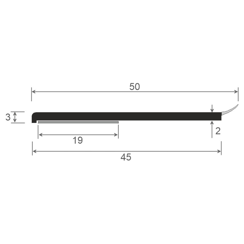 Flachprofil 50x3x4500 mm SK WL weiß Produktbild BIGSKZ L