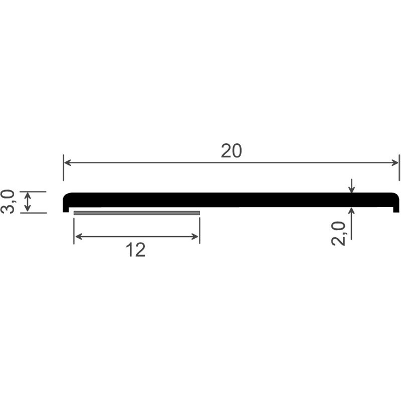 MENKE PVC-Flachprofil mit abgerundeten Ecken und Schaumklebeband Produktbild BIGSKZ L