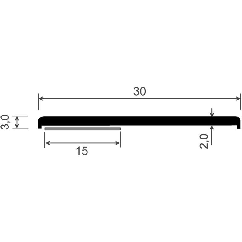 MENKE PVC-Flachprofil mit abgerundeten Ecken und Schaumklebeband Produktbild BIGSKZ L