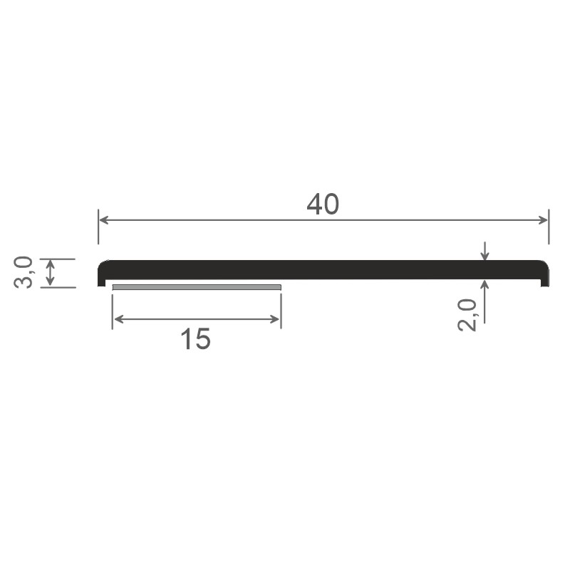MENKE PVC-Flachprofil mit abgerundeten Ecken und Schaumklebeband Produktbild BIGSKZ L