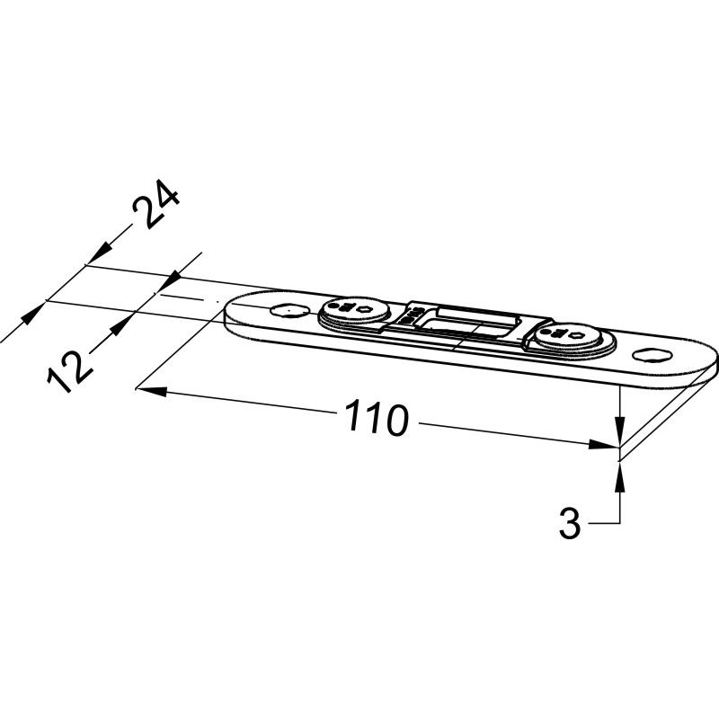 WINKHAUS T-SB TKR F2402 R12 BV OT Schließblech oben für Türkantriegel Produktbild BIGSKZ L