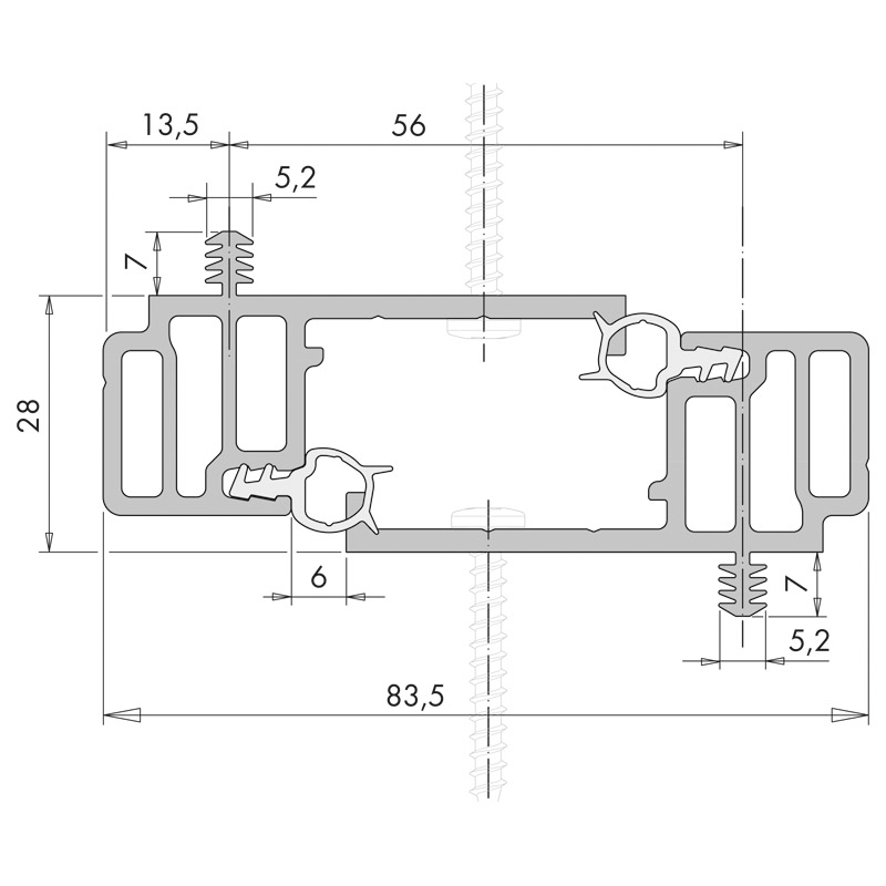 Dichtungsschiene C HS Ral 7035 Krt1 Produktbild BIGSKZ L