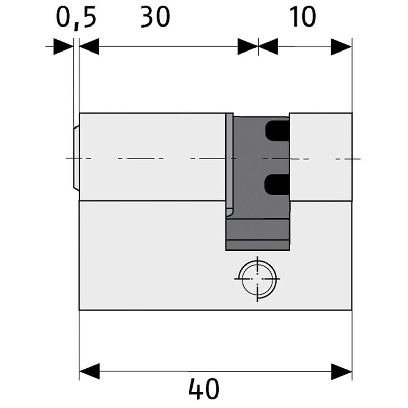 Servicehalbzylinder EC 550NP LG 30 Produktbild BIGSKZ L