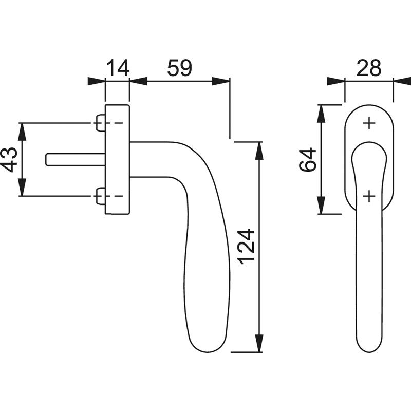 HOPPE Fenstergriff CARDIFF E0850/U23 - inkl. Schrauben Produktbild BIGSKZ L